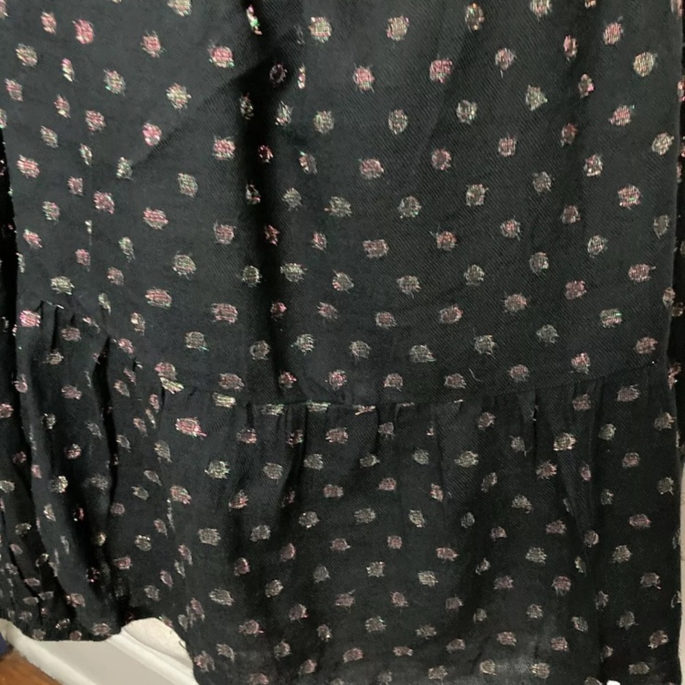 8-22 Ann Taylor LOFT black blouse top shirt peasant off shoulder Medium NWT - Picture 2 of 4